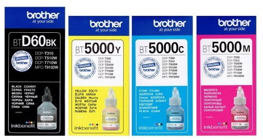 Brother Original INK BT60BK (Black), BT5000 (Cyan, Magenta, Yellow) 4 Color