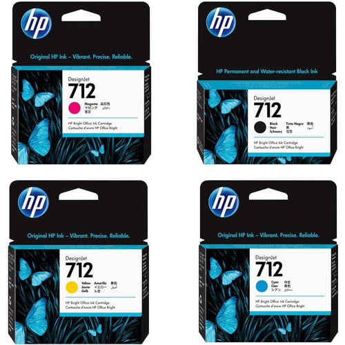 HP 712 Original Value Park - 38ml Black 1 x of Each 29ml Colour cartridges