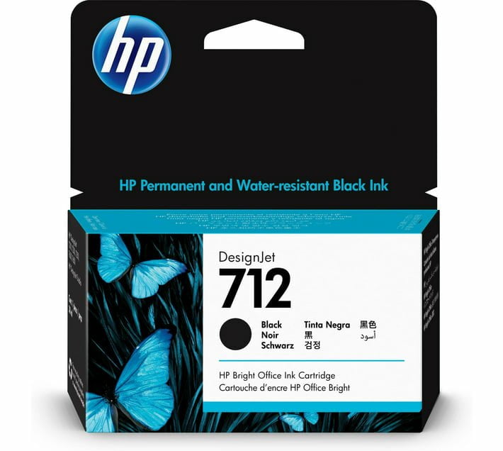 HP 712 38-ml Black Printer Ink Cartridge Original 3ED70A Single-pack
