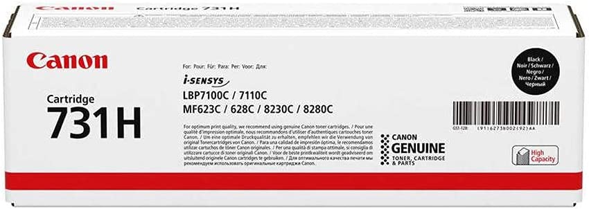 Canon 731H Black Original High Yield Toner Cartridge - 731-BLKH