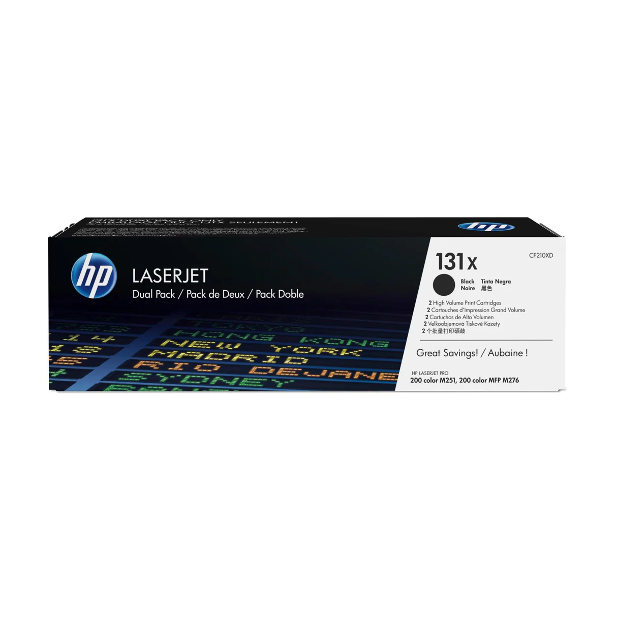 HP 131X Black Toner Cartridges 2,400 Pages Each Original CF210XD Dual-pack