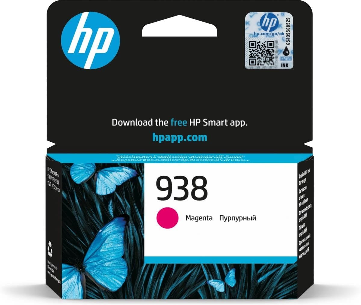Genuine HP CNHP4S6X6PE 938 Magenta Ink Cartridge (800 pages)