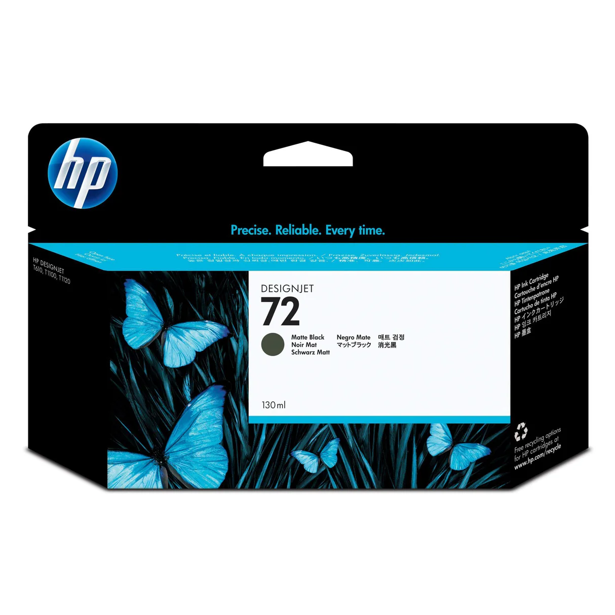 HP 72 130ml DesignJet Matte Black High Yield Printer Ink Cartridge Original C9403A Single-pack