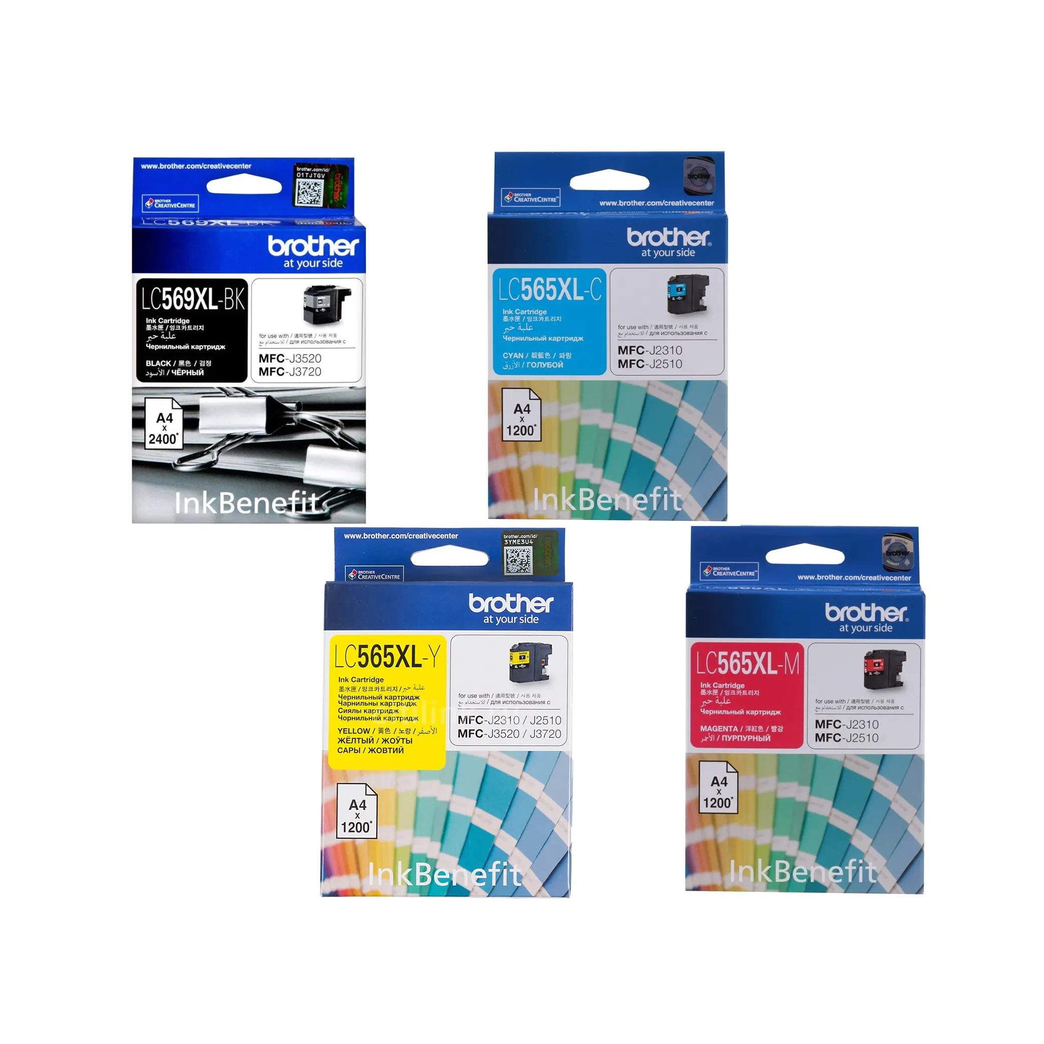 Brother LC-569 XL Black LC-565 XL Cyan Magenta Yellow Original Ink Cartridge Multipack