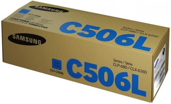 Samsung CLT-C506L Cyan Toner Cartridge 3,500 Pages Original SU040A Single-pack