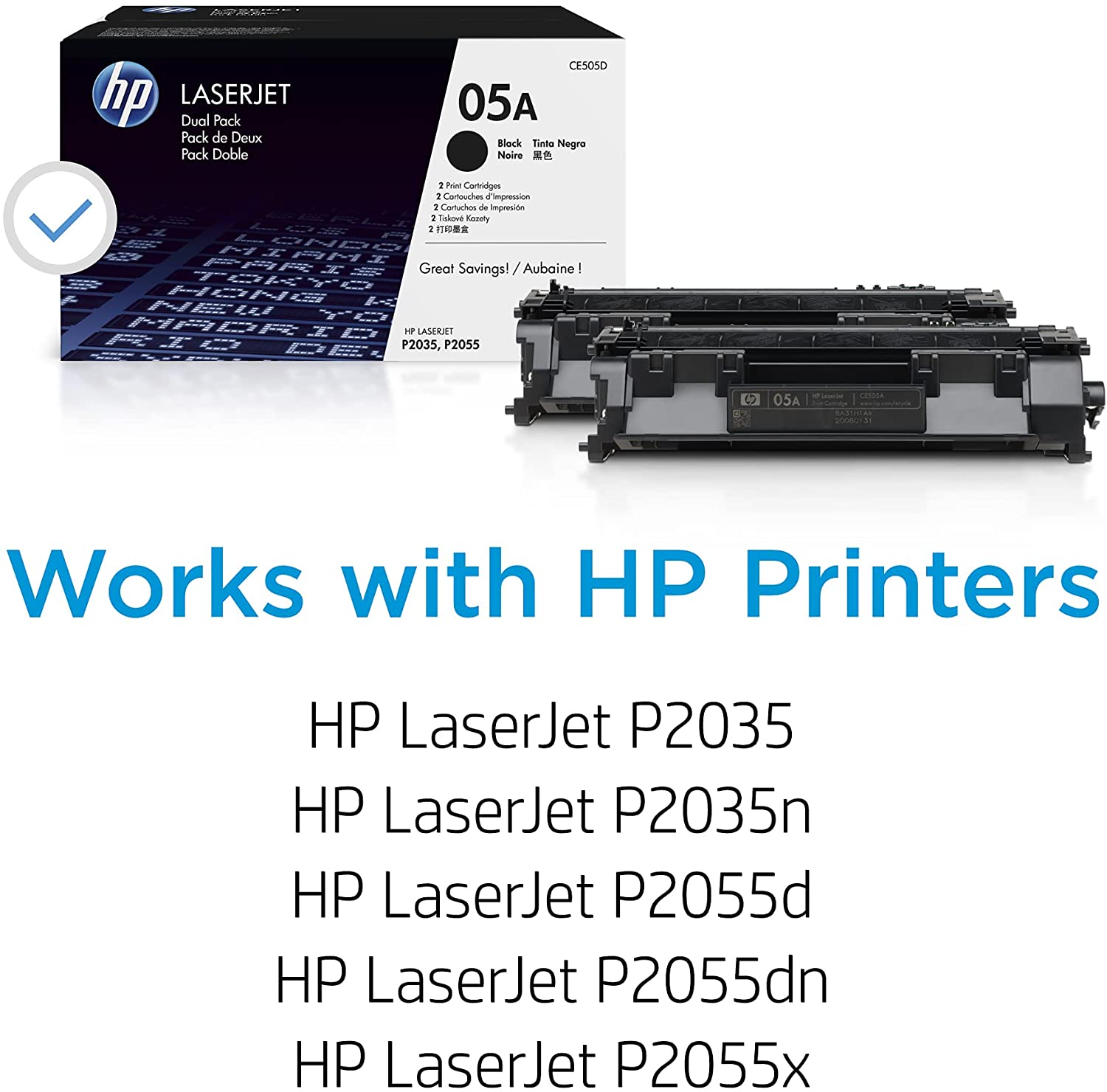 CE505D | HP 05A | Original HP Dual Pack Toner Cartridges – Black