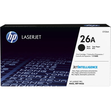 Genuine HP 26A Black Toner Cartridge (3,100 Pages) for HP Laserjet Pro M402d, Laserjet Pro M402dn, Laserjet Pro M402N, LaserJet Pro M426dw, LaserJet Pro M426fdn, LaserJet Pro M426fdw Printers - New