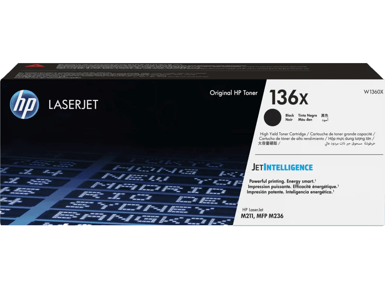 HP 136X Black Original High Yield Toner Cartridge - W1360X
