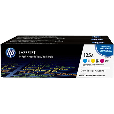 Genuine HP CNHPCF373AM 125A Tri-Pack Toner Cartridges (CMY) 1.4k