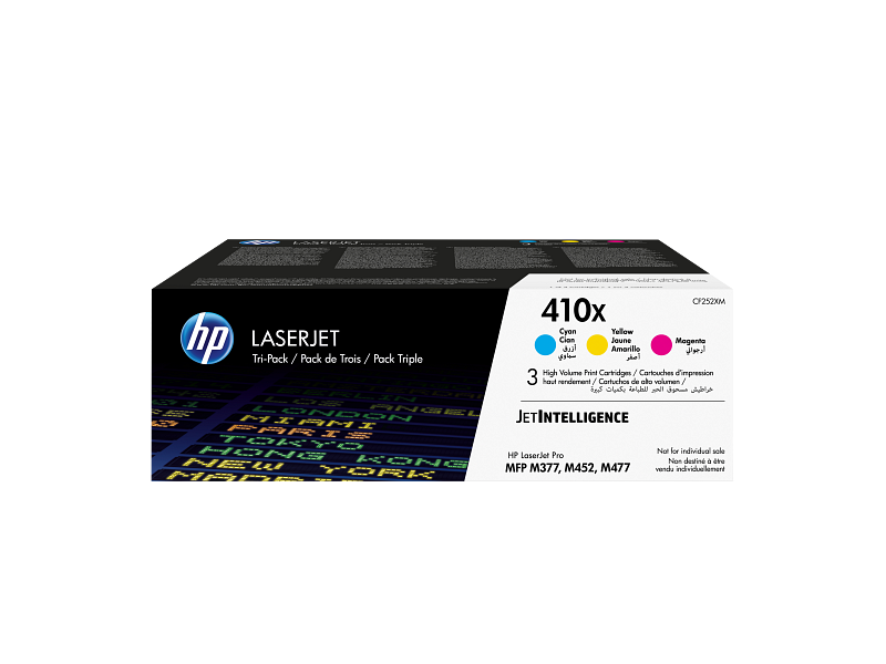 HP 410X 3-pack High Yield Cyan/Magenta/Yellow Original LaserJet Toner Cartridges (CF252XM)