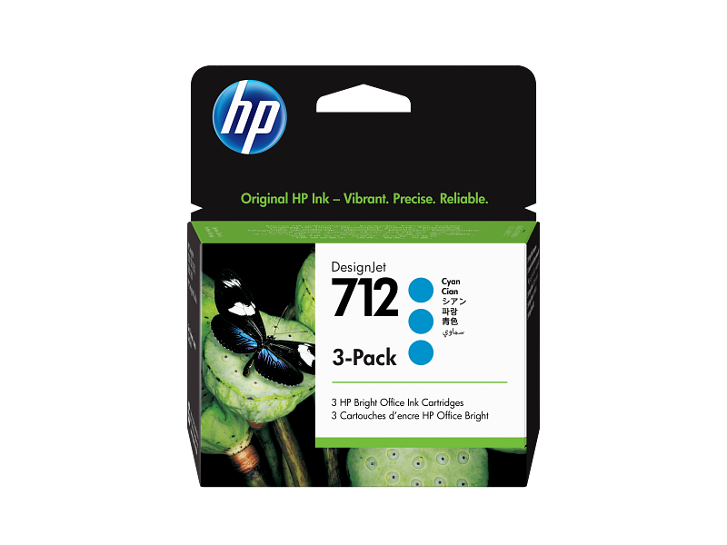 HP 712 3-pack 29-ml Cyan DesignJet Ink Cartridge (3ED77A)