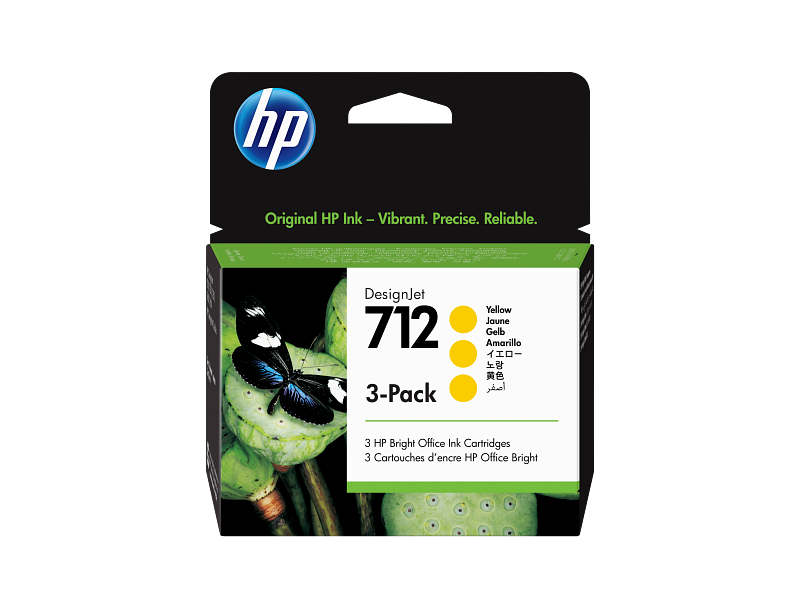 HP 712 3-pack 29-ml Yellow DesignJet Ink Cartridge (3ED79A)
