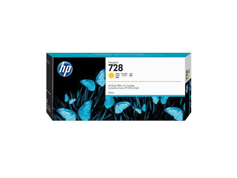 HP 728 300-ml Yellow DesignJet Ink Cartridge (F9K15A)
