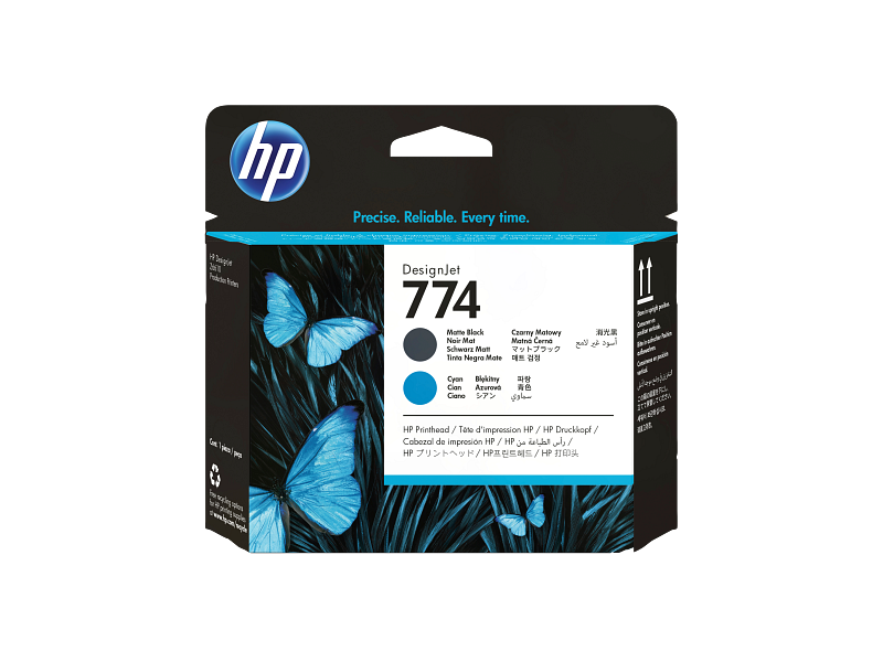 HP 774 Matte Black/Cyan DesignJet Printhead (P2W01A)