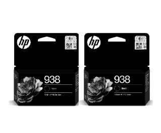 Genuine HP CNHP4S6X8PE 938 Black Ink Cartridge (1,250 pages) 2 Pack