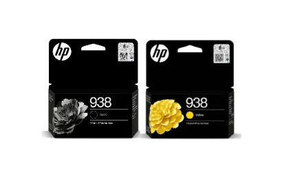 Genuine HP CNHP4S6X8PE 938 Black/Yellow Ink Cartridge (1,250 pages 800 pages ) 2Pack