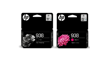 Genuine HP CNHP4S6X8PE 938 Black/Magenta Ink Cartridge (1,250 pages 800 pages ) 2Pack