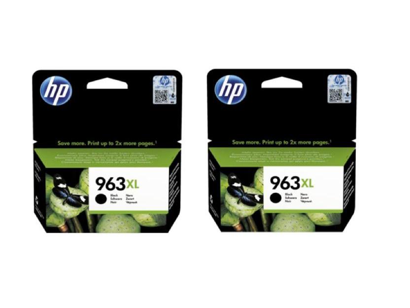 HP 963XL Black Original High Yield Ink Cartridge Twin Pack - 3JA30AE
