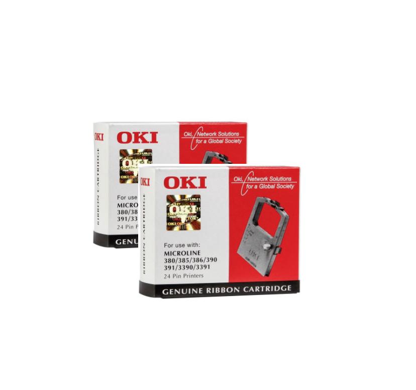 2x Oki ML6300FB 320/390 Original Printer Ribbon (Black) Get Free Pack Fibre Tip Markers