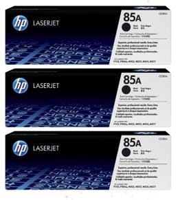 Genuine HP CNHPCE285A 85A Black Print Cartridge (1,600 pages) 3PC
