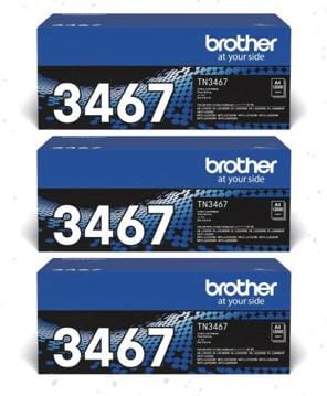Genuine Brother TN-3467 TN-3467 Black Toner Cartridge (12,000 Pages) 3PC