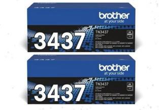 Genuine Brother TN-3437 TN-3437 Black Toner Cartridge (8000 Pages) 2PC
