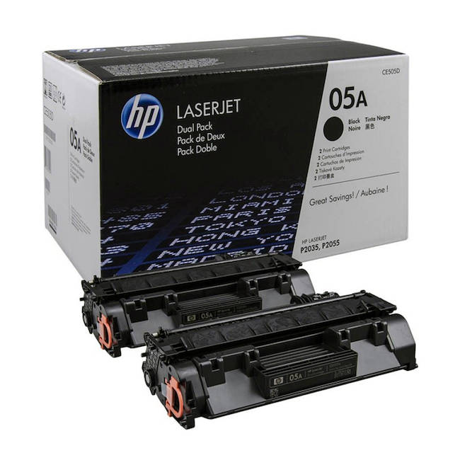 CE505D | HP 05A | Original HP Dual Pack Toner Cartridges – Black