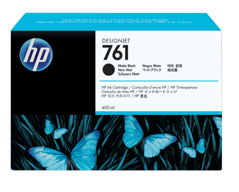 HP 761 400-ml Matte Black DesignJet Ink Cartridge (CM9)91A