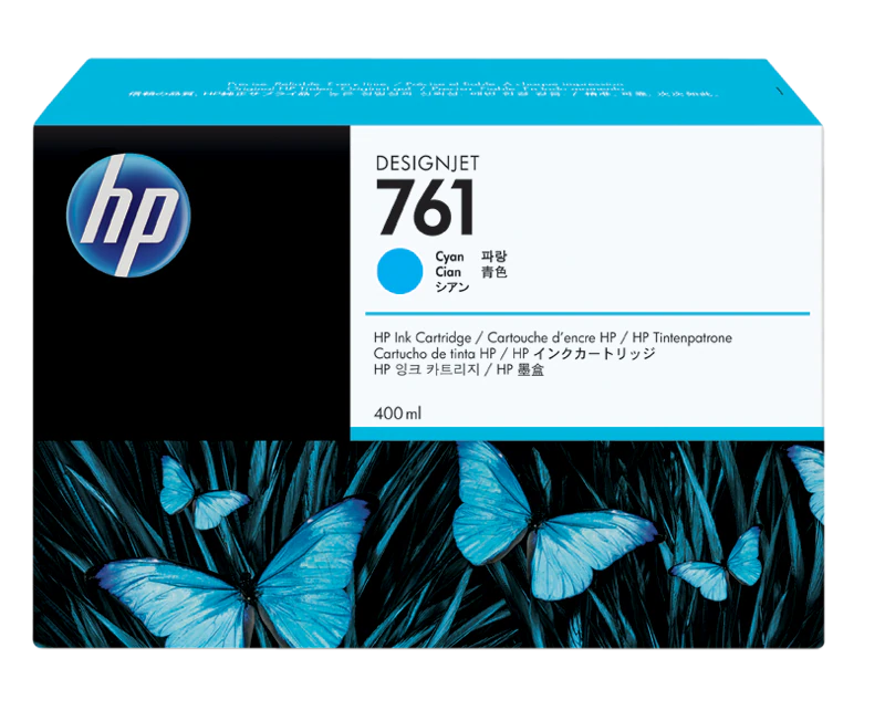 HP 761 400-ml Cyan DesignJet Ink Cartridge (CM994A)
