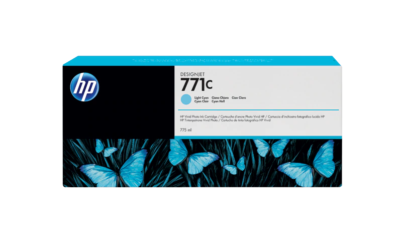 HP 771C 775-ml Light Cyan DesignJet Ink Cartridge (B6Y12A)