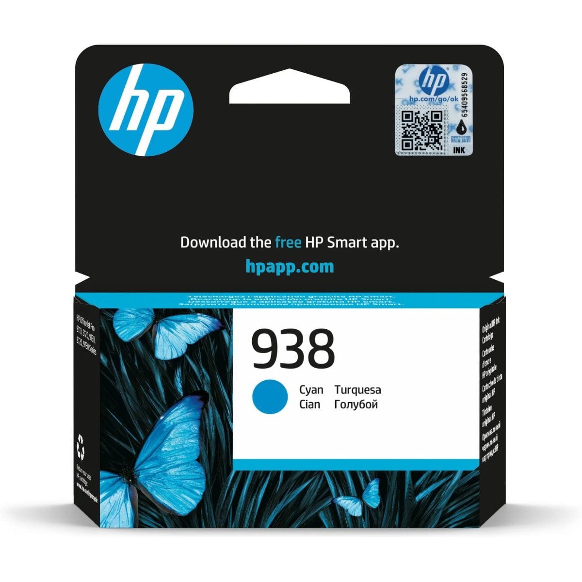 Genuine HP CNHP4S6X5PE 938 Cyan Ink Cartridge (800 pages)
