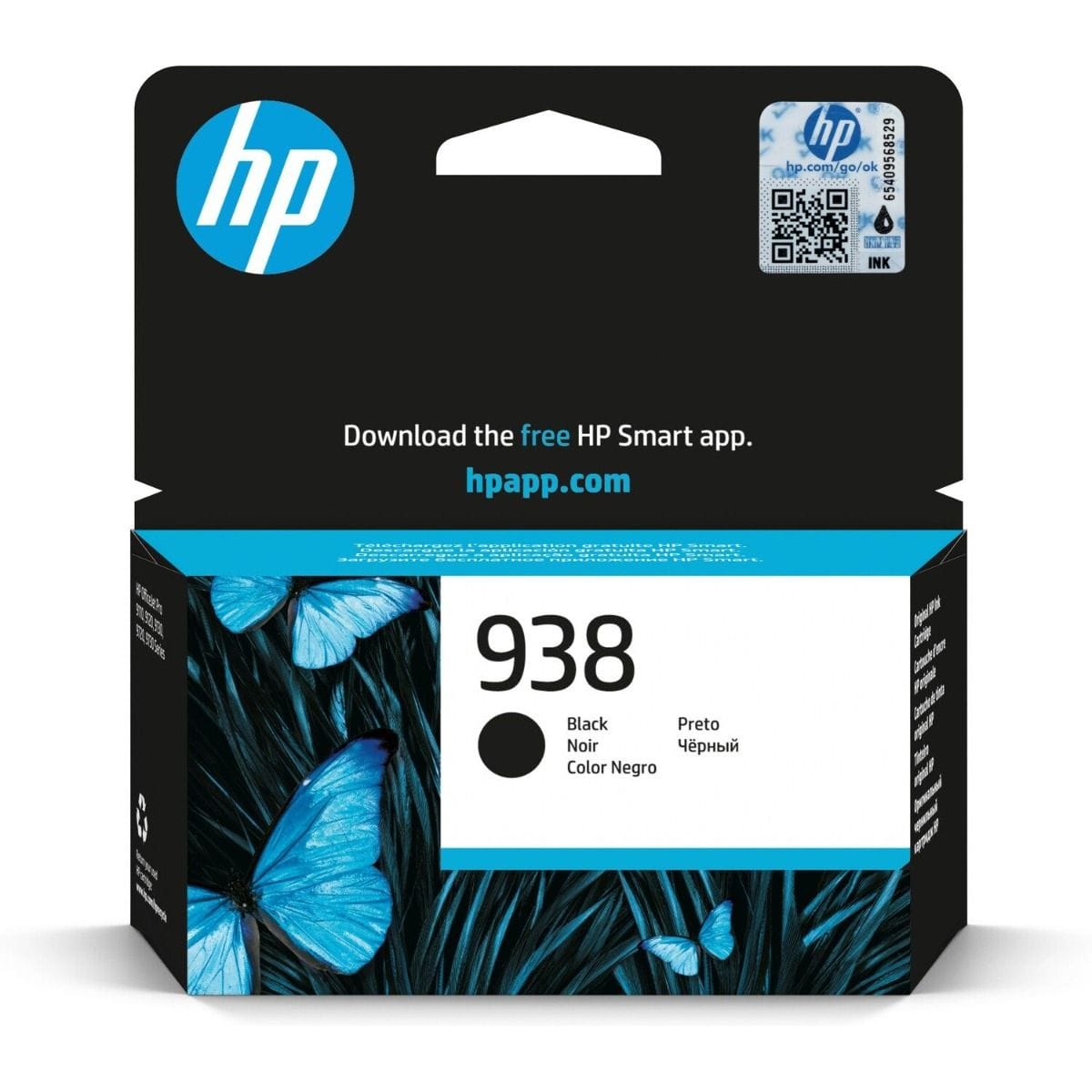 Genuine HP CNHP4S6X8PE 938 Black Ink Cartridge (1,250 pages)