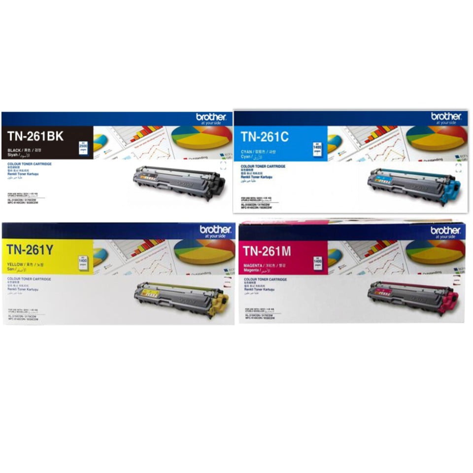 Brother TN-261 (BCYM) Original Toner Cartridge Set of 4 Colors
