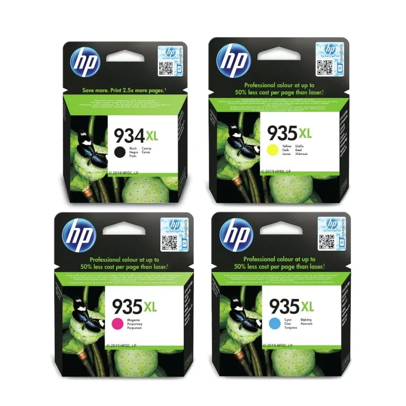 HP 934XL Black 935XL Cyan Magenta Yellow Original High Yield Ink Cartridge Multipack - 934XL/935XL