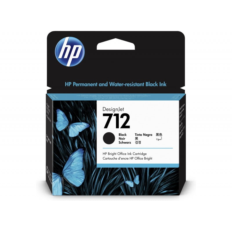 HP 712 80-ml DesignJet Original Ink Cartridge - Black 3ED71A
