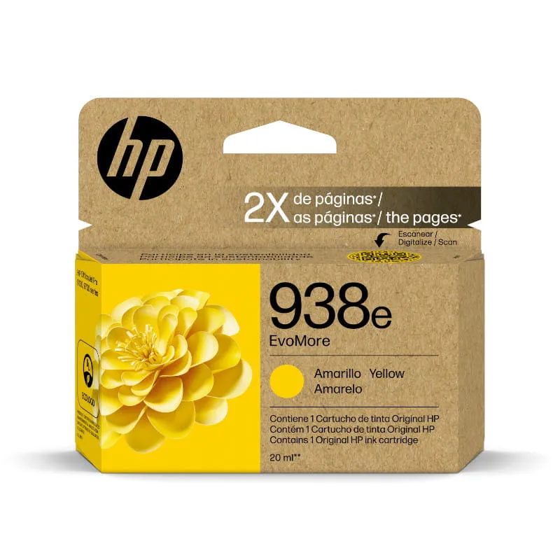 Genuine HP CNHP4S6Y1PE 938e EvoMore Yellow Ink Cartridge (1,650 pages)