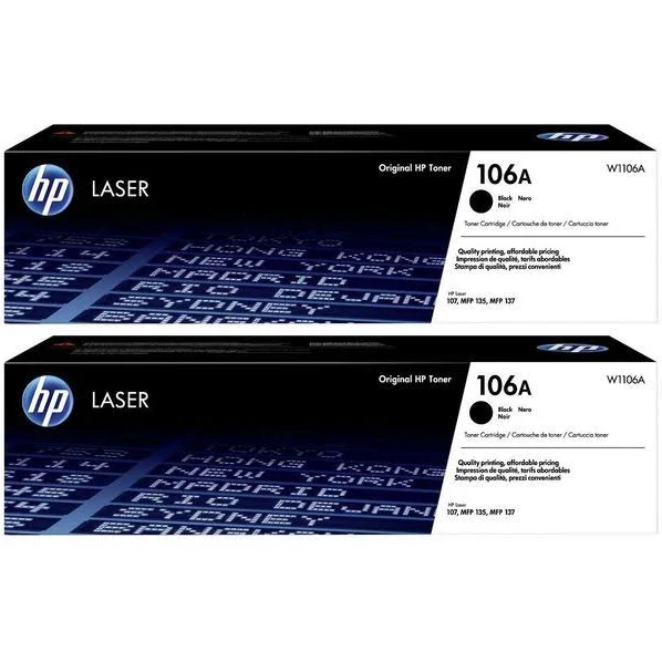 HP 106A Black Original Laser Toner Cartridge Dual Pack